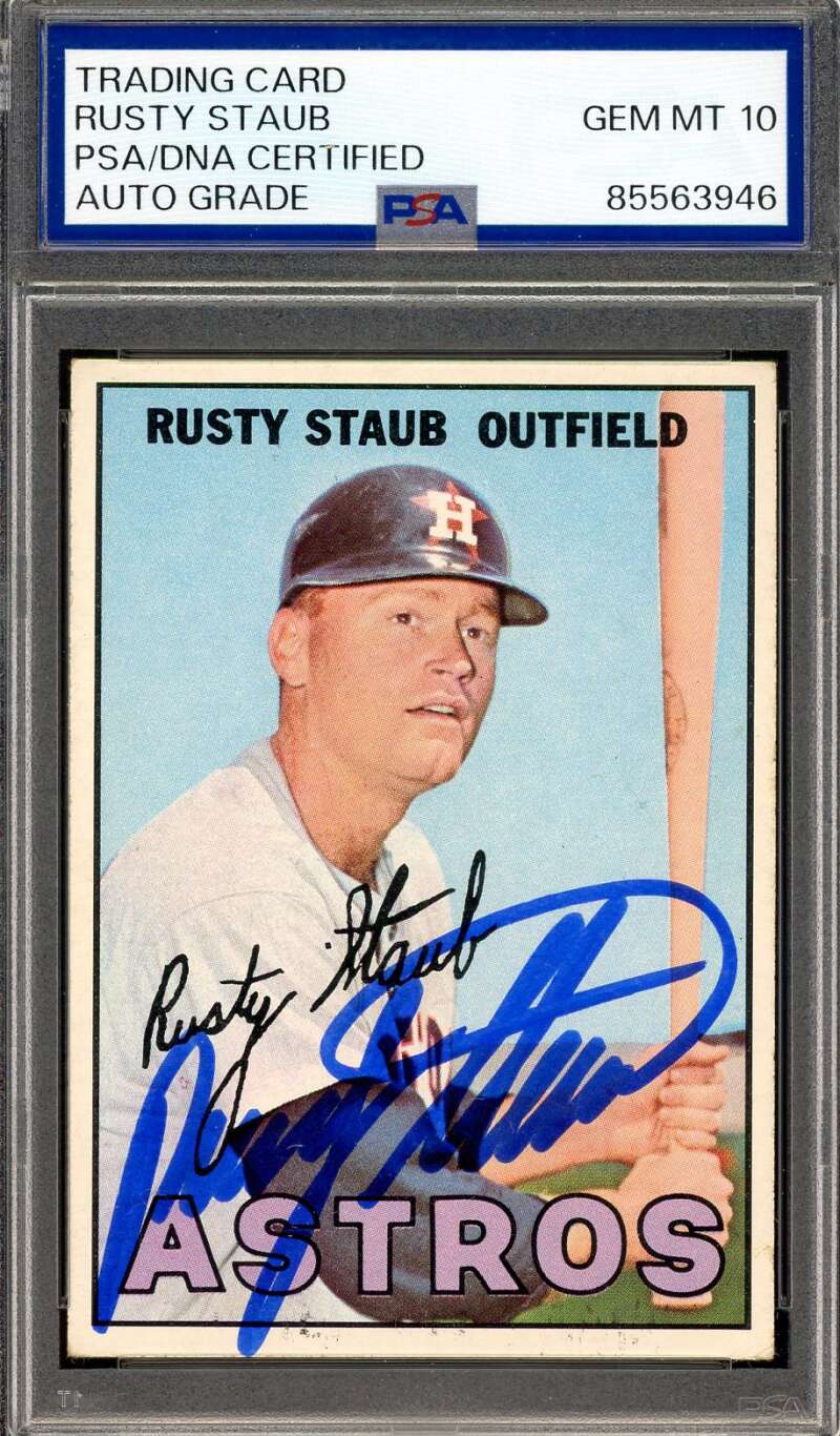 Rusty Staub Gem Mint 10 PSA DNA Signed 1967 Topps Autograph
