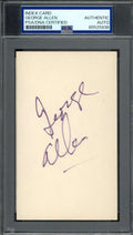 George Allen PSA DNA Coa Signed 3x5 Index Card Autograph