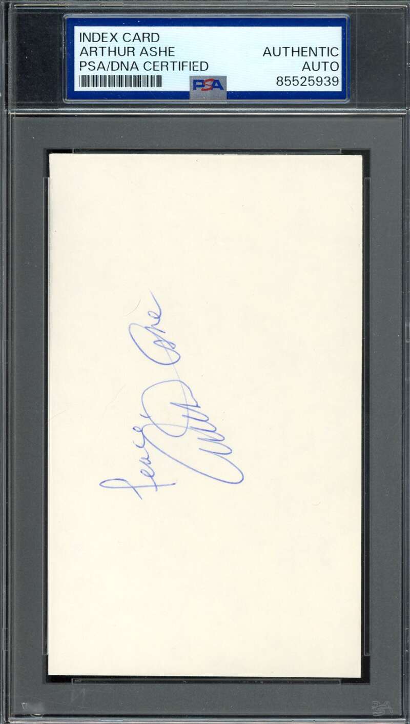 Arthur Ashe PSA DNA Coa Signed 3x5 Index Card Autograph
