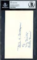Fred Snodgrass Gem Mint 10 Beckett BAS Signed Government Postcard GPC Autograph