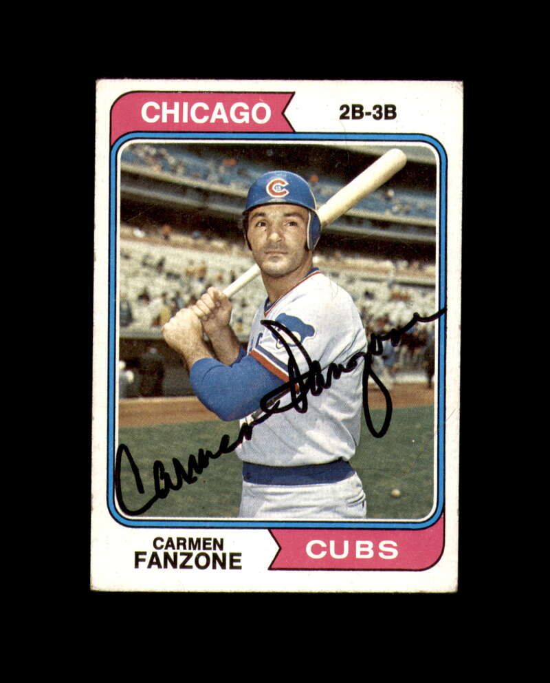 Carmen Fanzone Signed 1974 Topps Chicago Cubs Autograph