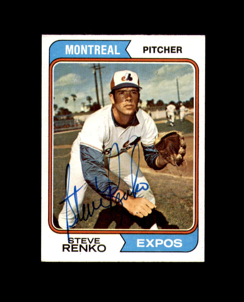 Steve Renko Signed 1974 Topps Montreal Expos Autographed
