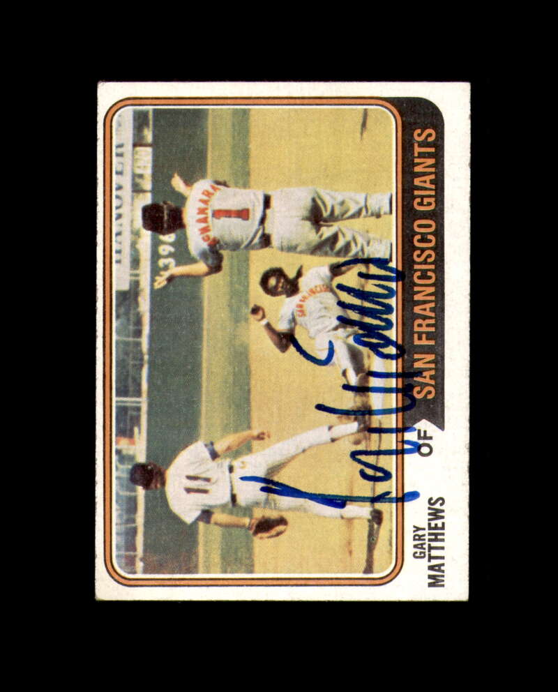 Gary Matthews Signed 1974 Topps San Francisco Giants Autograph