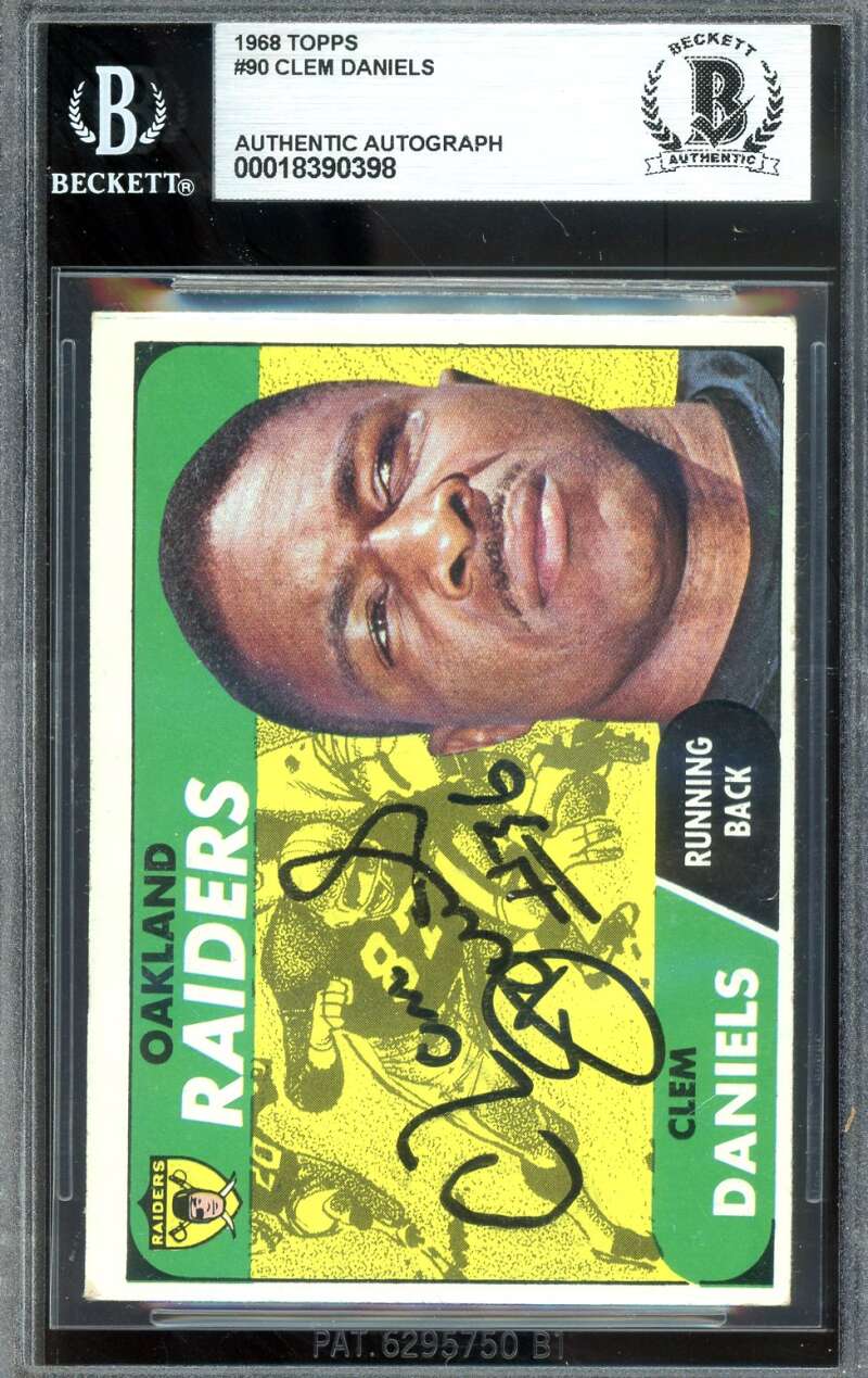 Clem Daniels Beckett BAS Signed 1968 Topps Autograph