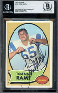 Tom Mack Beckett BAS Signed 1970 Topps Rookie Autograph