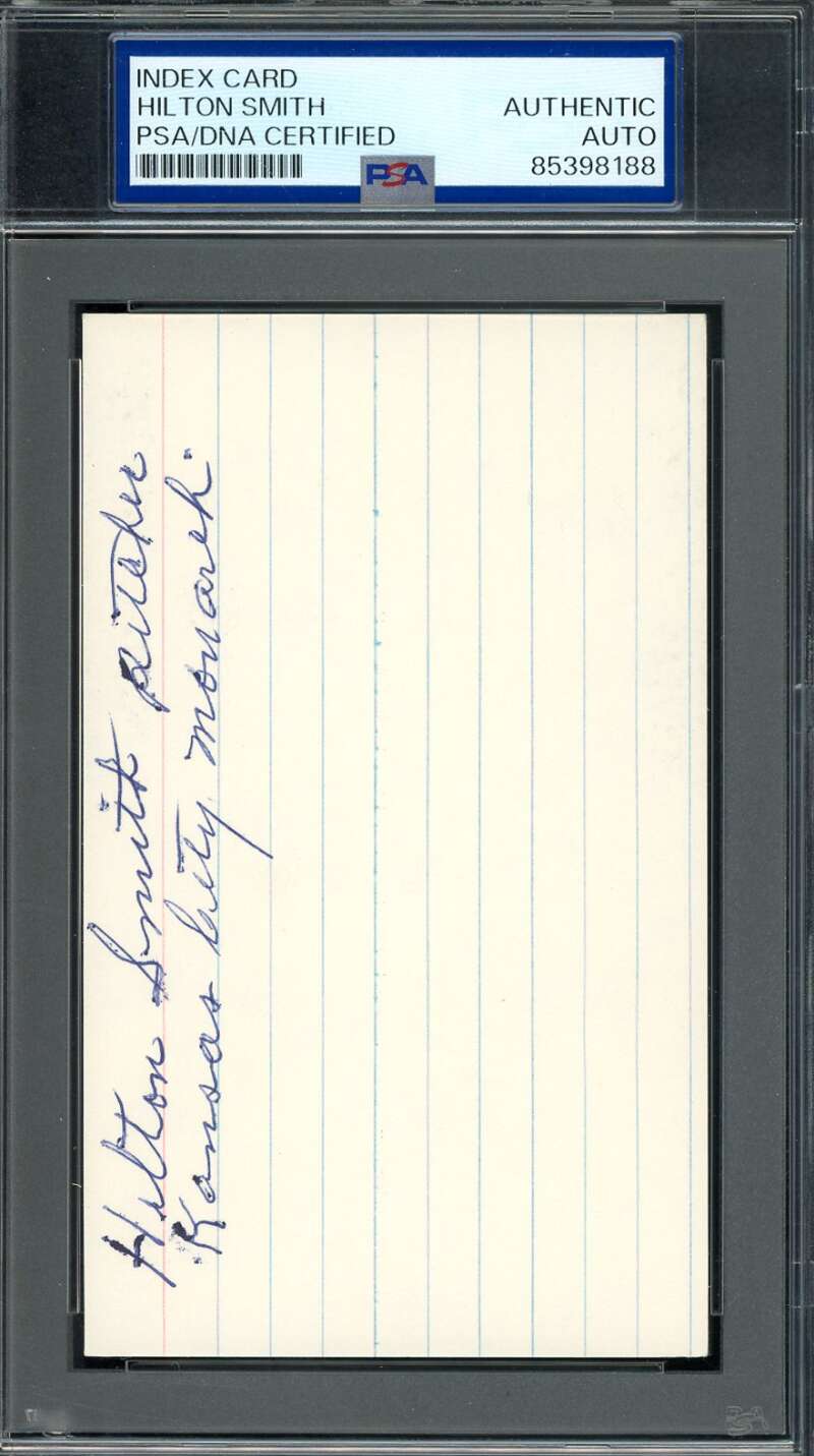 Hilton Smith PSA DNA Coa Signed 3x5 Index Card Negro Leagues Autograph