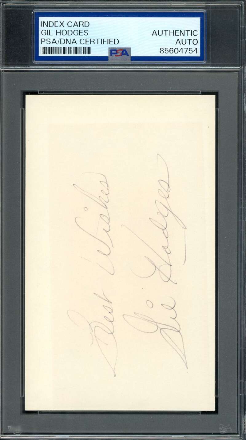 Gil Hodges PSA DNA Coa Signed 3x5 Index Card Dodgers Autograph