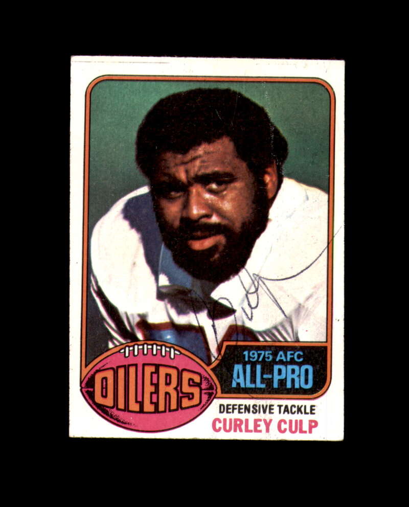 Curley Culp Signed HOF 1976 Topps Houston Oilers Autograph