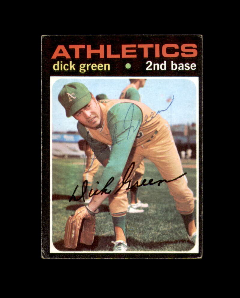 Dick Green Signed Original 1971 Topps Oakland Athletics Autograph
