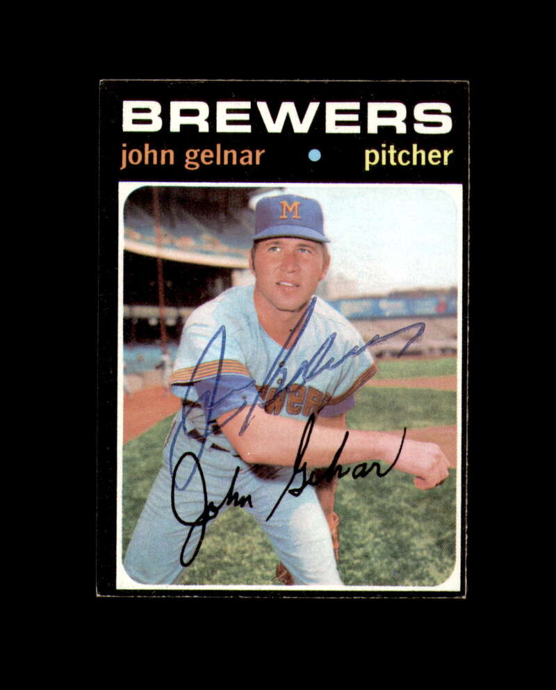 John Gelnar Signed Original 1971 Topps Milwaukee Autograph