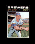 John Gelnar Signed Original 1971 Topps Milwaukee Autograph