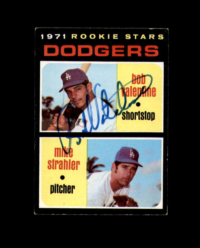 Bob Valentine Signed 1971 Topps Rookie Stars Los Angeles Dodgers Autograph