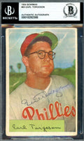 Earl Torgeson Beckett BAS Signed 1954 Bowman Autograph