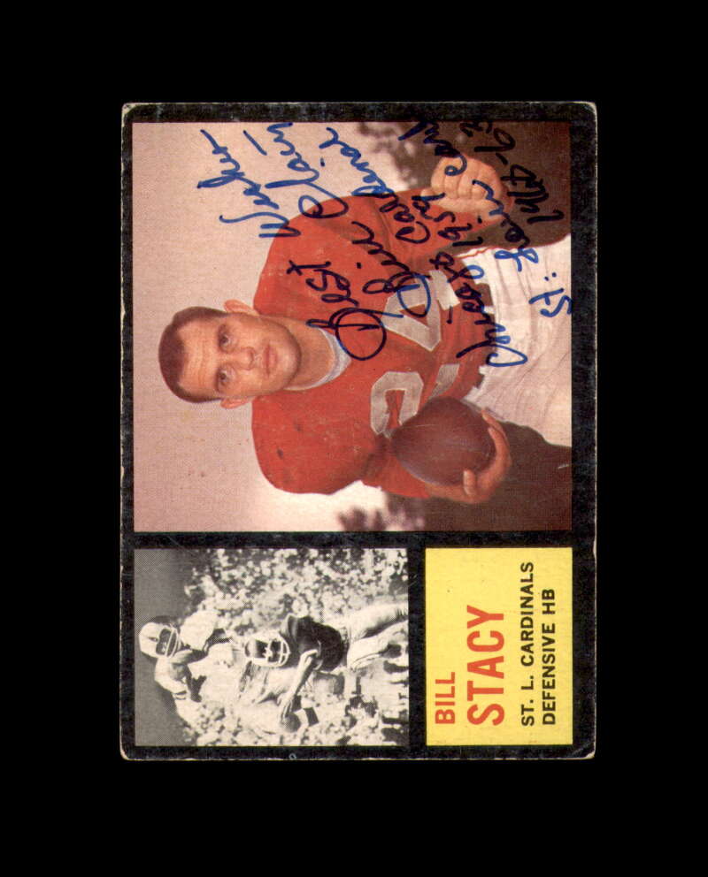 Bill Stacy Signed 1962 Topps St. Louis Cardinals Autograph