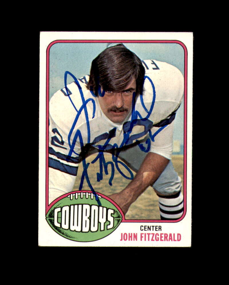 John Fitzgerald Signed 1976 Topps Dallas Cowboys Autograph
