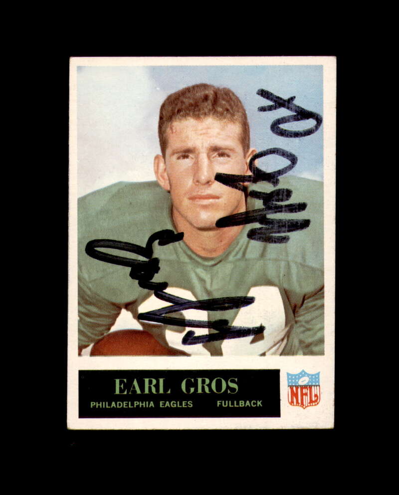 Earl Gros Signed Original 1965 Philadelphia Philadelphia Eagles Autograph