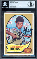 Elvin Bethea Beckett BAS Signed 1970 Topps Rookie Autograph Oilers