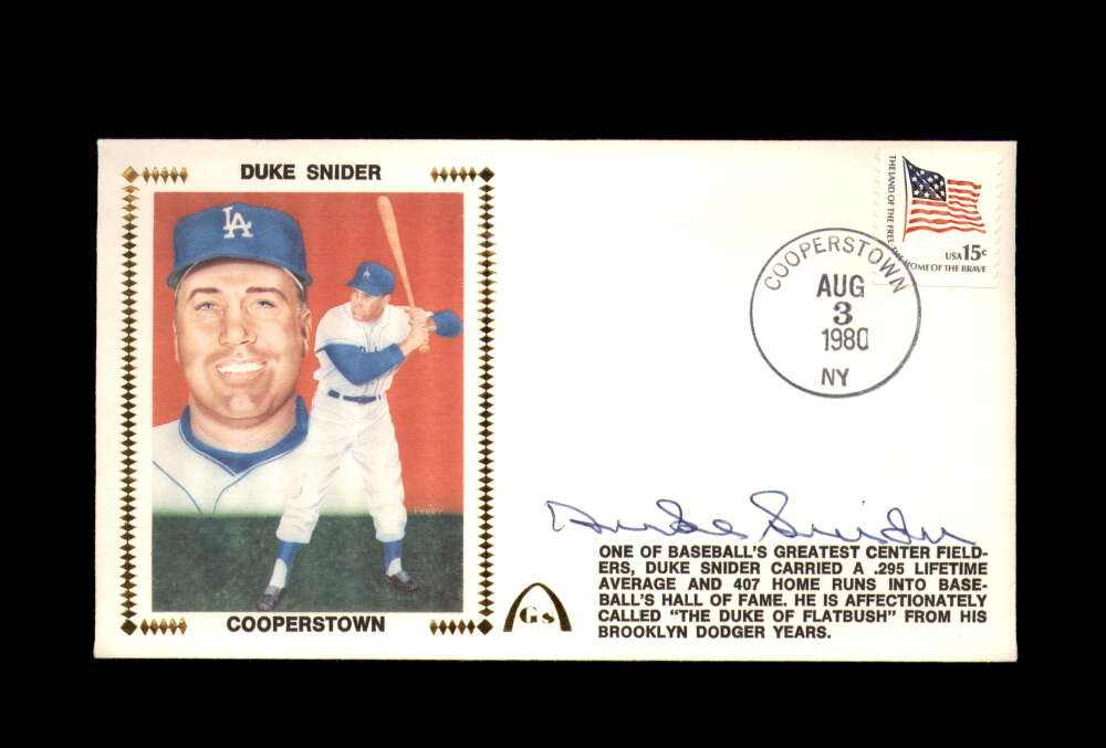 Duke Snider Signed 1980 Cooperstown First Day Cover Cache FDC Dodgers Autograph