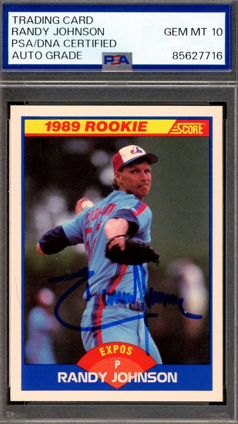 Randy Johnson Gem Mint 10 PSA DNA Signed 1989 Score Rookie Rookie Autograph