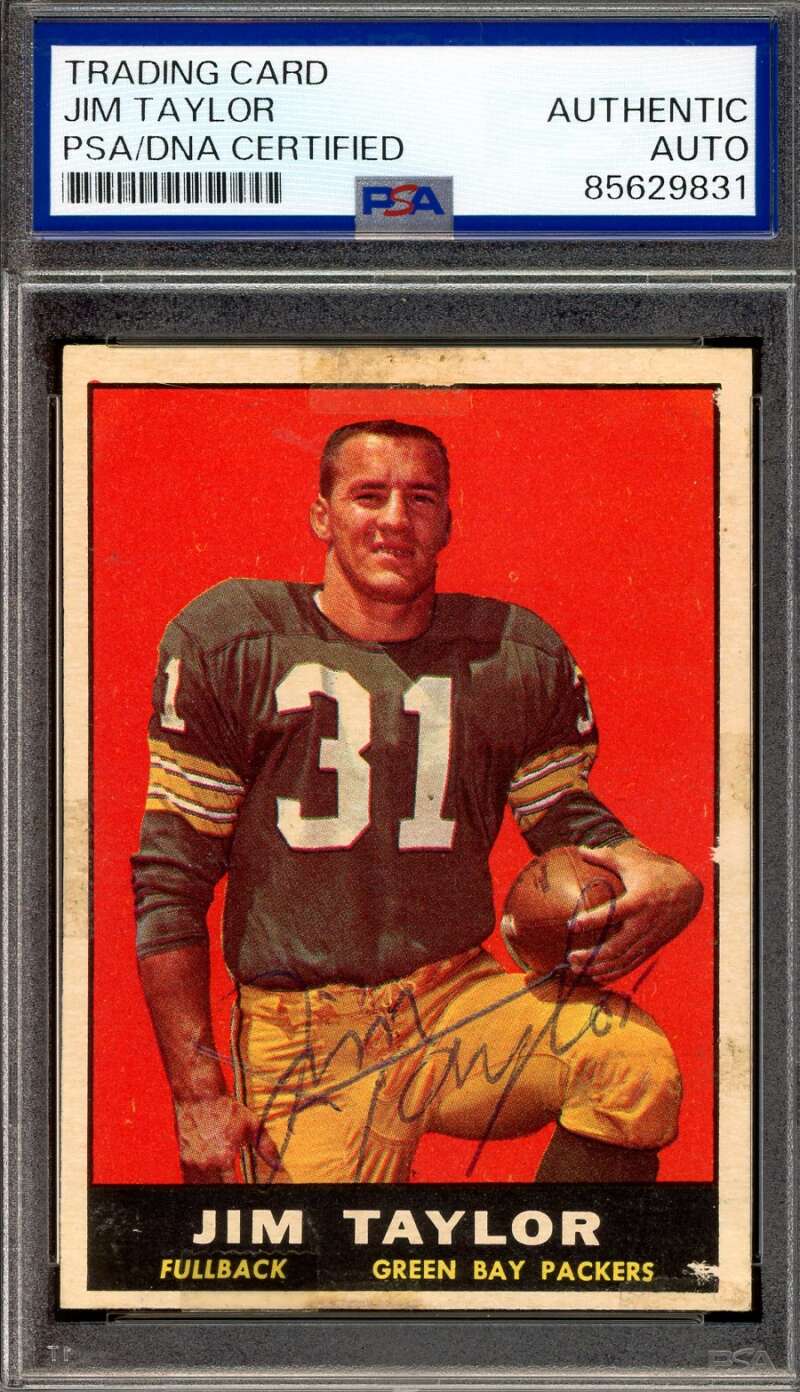 Jim Taylor PSA DNA Vintage Signed 1961 Topps Autograph Packers