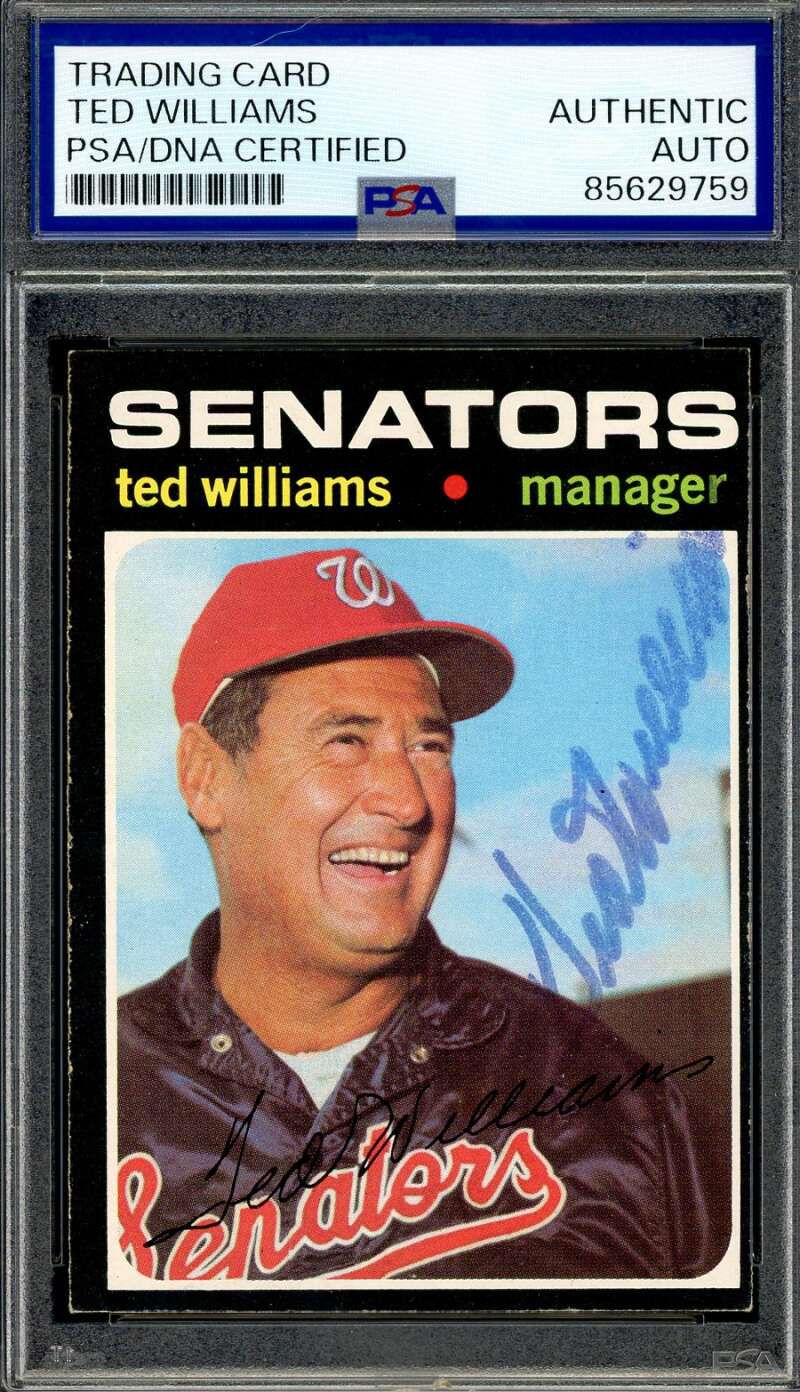 Ted Williams PSA DNA Signed 1971 Topps Autograph