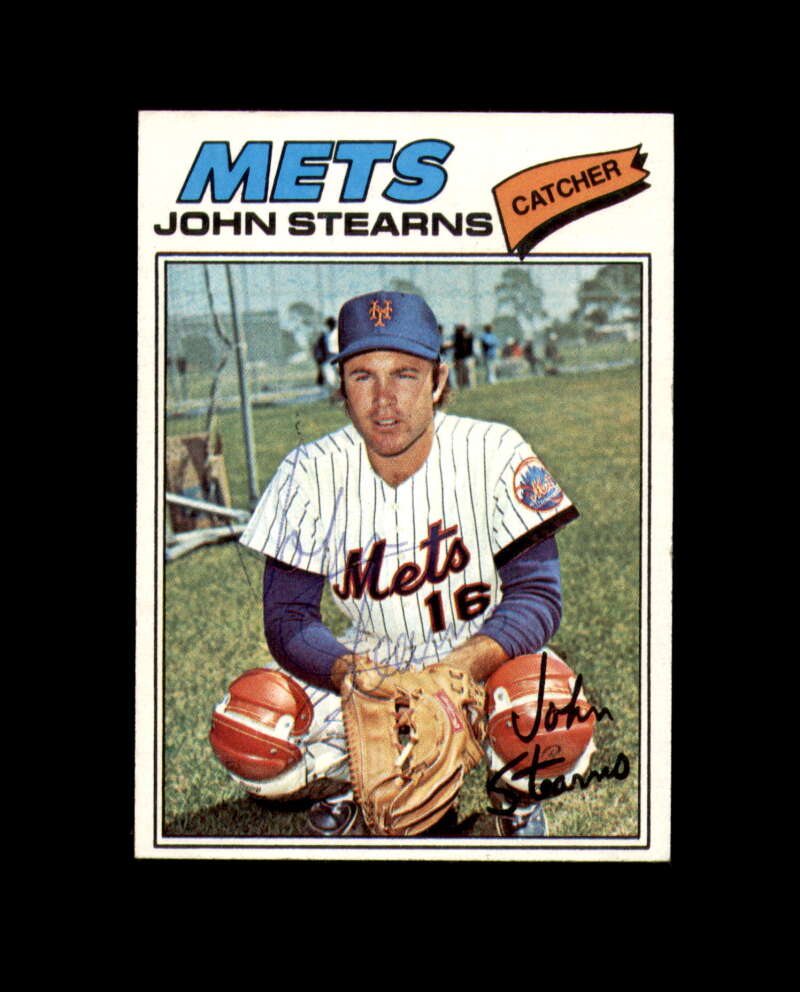 John Stearns Signed Original 1977 Topps New York Mets Autograph