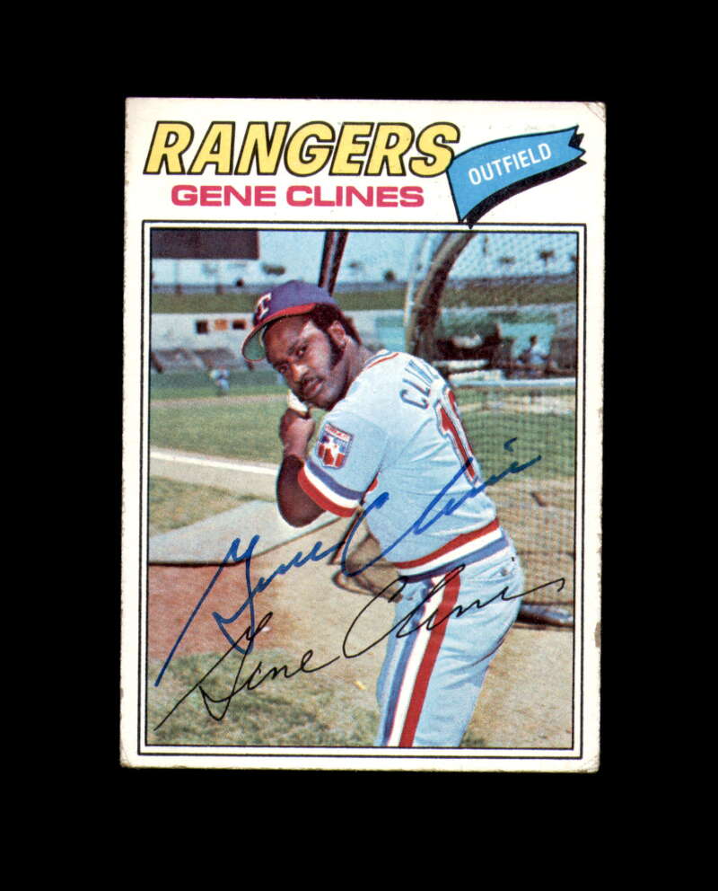 Gene Clines Signed Original 1977 Topps Texas Rangers Autograph