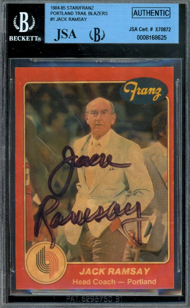 Jack Ramsay Beckett BAS Signed 1984-85 Star Franz Rookie Rare Autograph