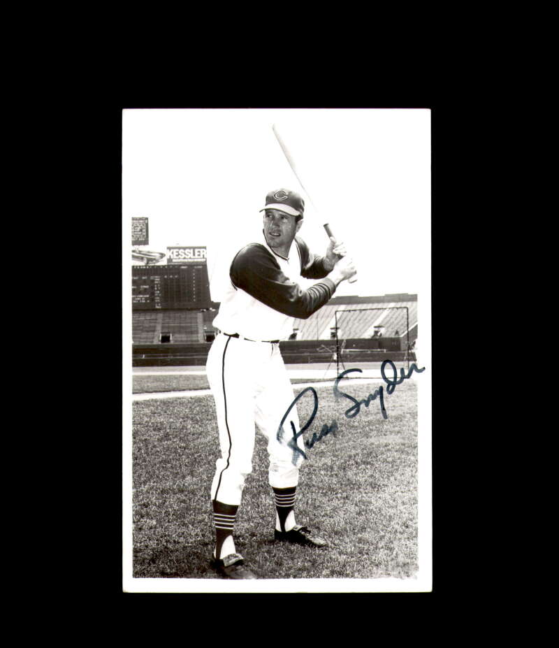 Russ Snyder Signed Photo Postcard Cleveland Indians Autograph