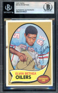 Elvin Bethea Beckett BAS Autograph 1970 Topps Rookie Signed Oilers