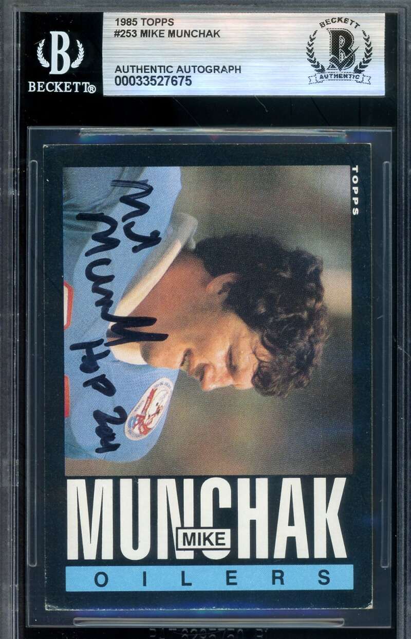 Mike Munchak Beckett BAS Signed 1985 Topps Rookie Autograph