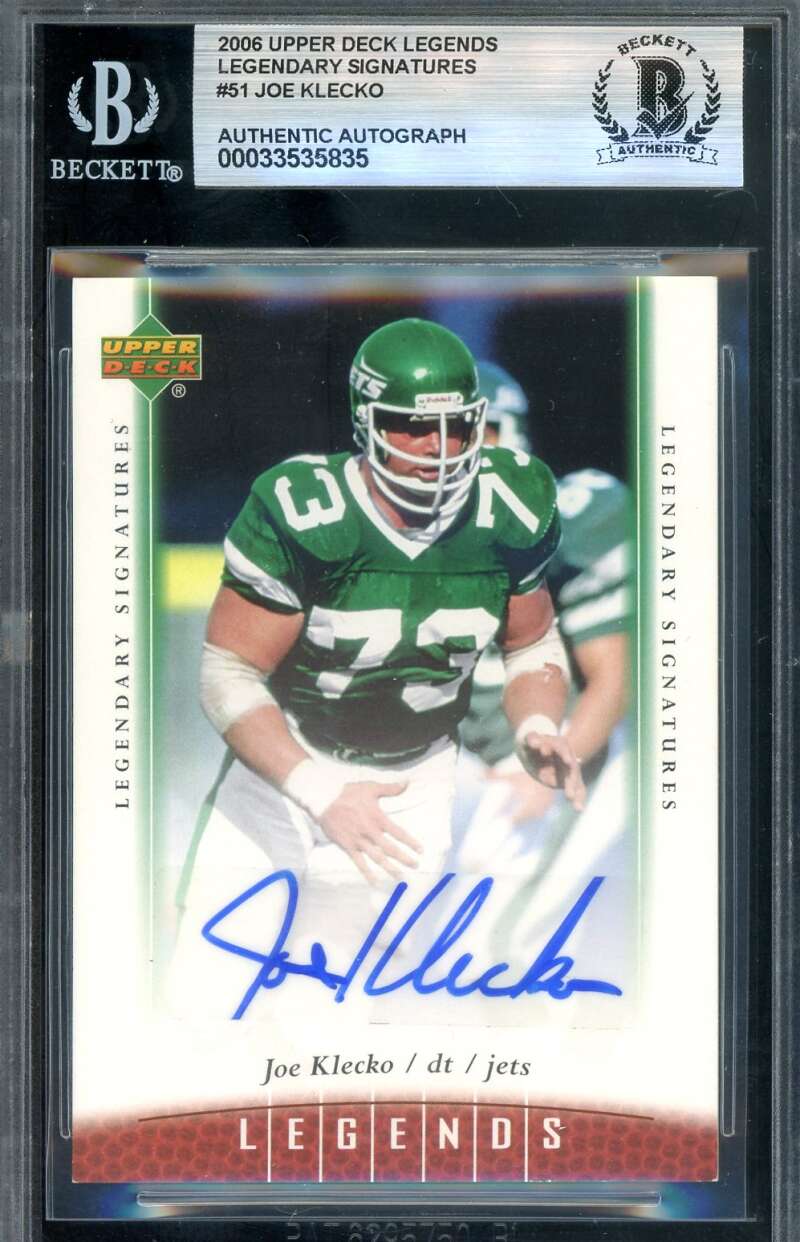 Joe Klecko Beckett BAS Signed 2006 Upper Deck Legends Autograph