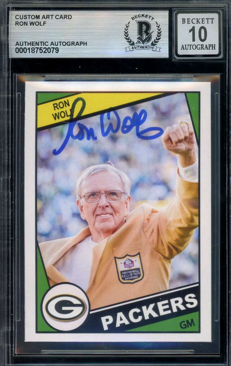 Ron Wolf Gem Mint 10 Beckett BAS Signed 1984 Custom Trading Card Autograph