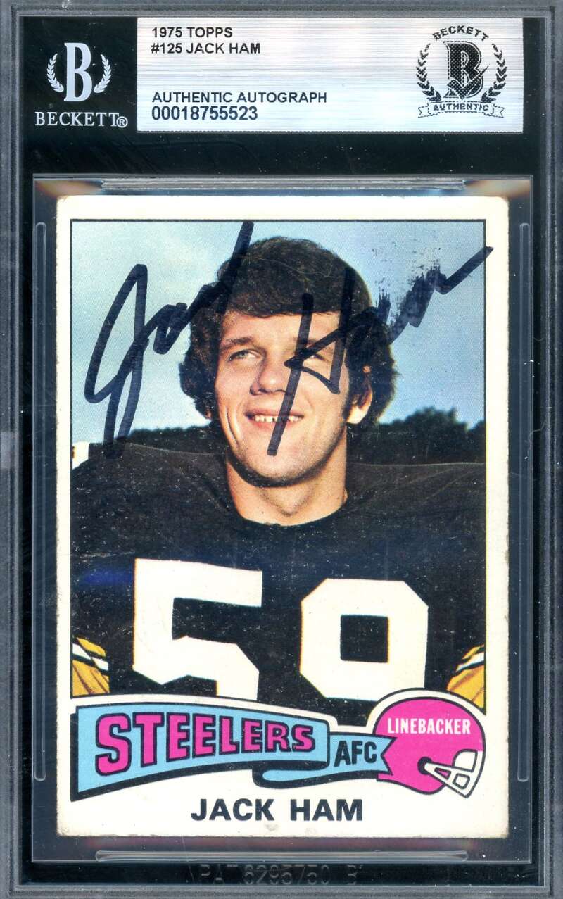 Jack Ham Beckett BAS Signed 1975 Topps Autograph