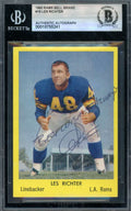 Les Richter Beckett BAS Signed 1960 Rams Bell Brand Autograph