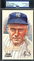 Earle Combs PSA DNA Coa Signed Perez Steele Postcard Cut Autograph