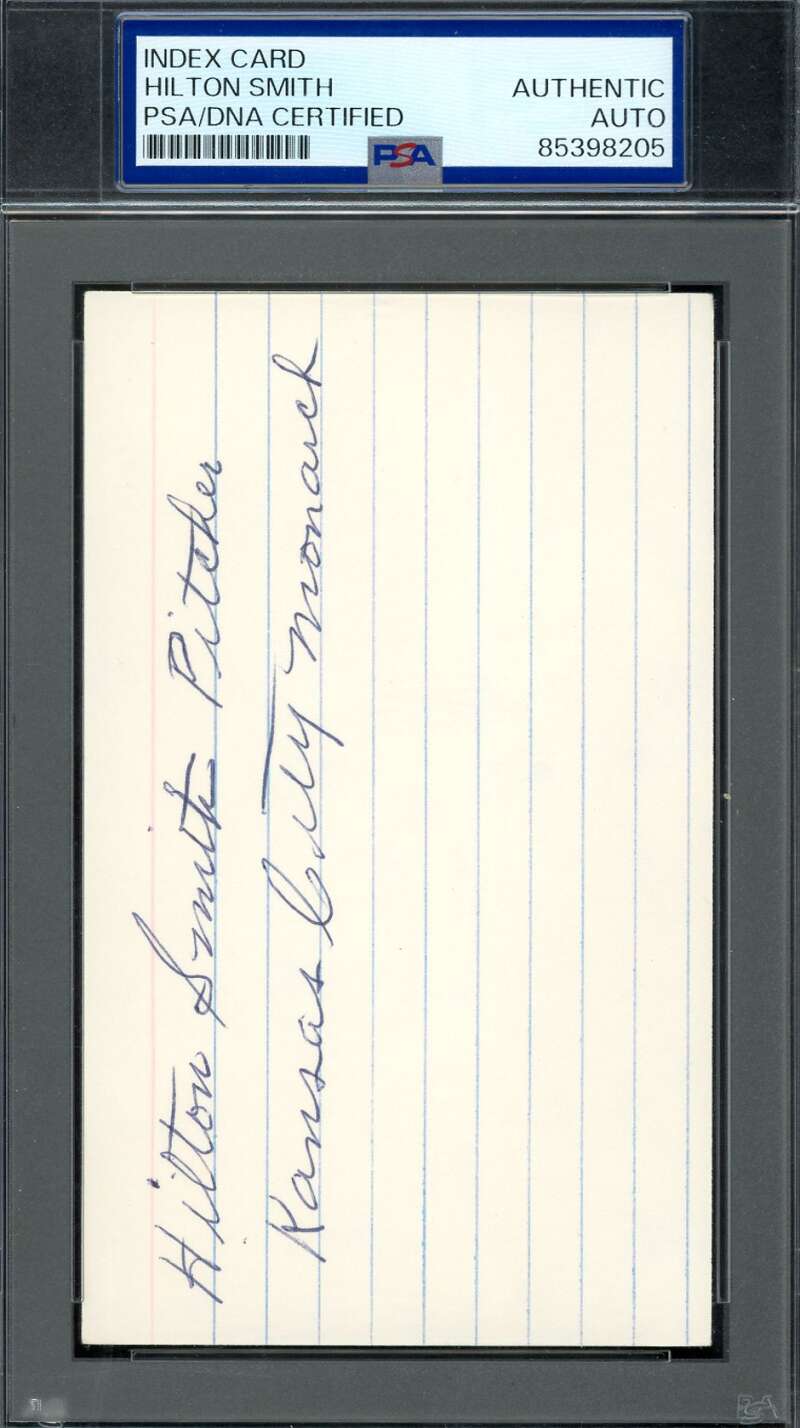 Hilton Smith PSA DNA Signed 3x5 Index Card Negro League HOF Autograph