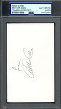 Arthur Ashe PSA DNA Signed 3x5 Index Card Autograph