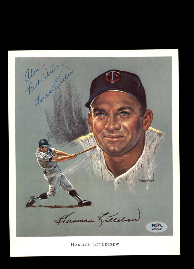 Harmon Killebrew PSA DNA Signed 1970 Super Valu Twins 8x10 Photo Autograph