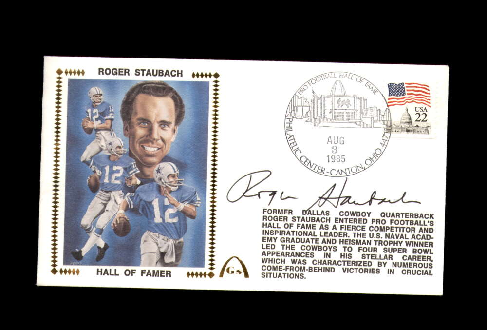 Roger Staubach PSA DNA Signed FDC 1985 First Day Cover Cache Hall of Famer Autographed