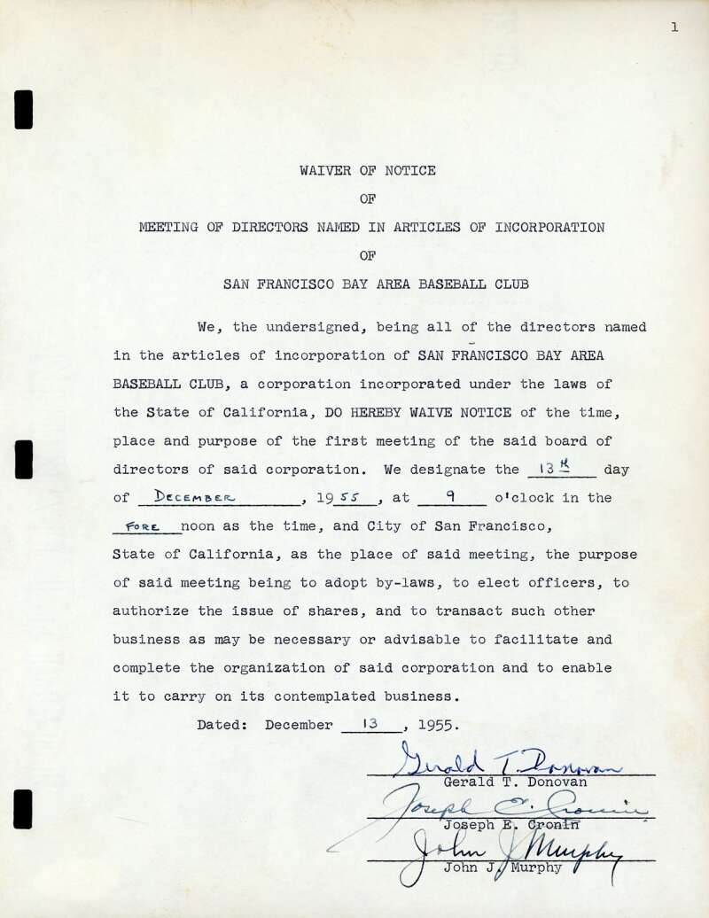 Joe Cronin Johnny Murphy PSA DNA Signed 1955 Contract Autograph