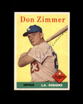 Don Zimmer Signed Authentic 1958 Topps Los Angeles Dodgers Autograph