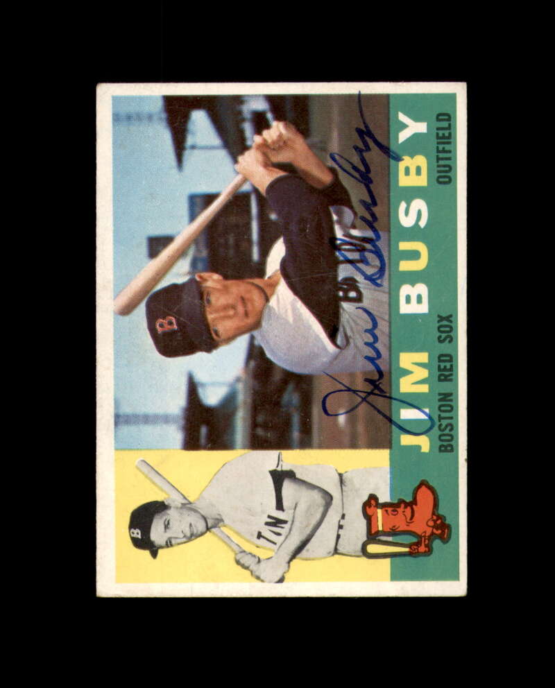 Jim Busby Signed Authentic 1960 Topps Boston Red Sox Autograph