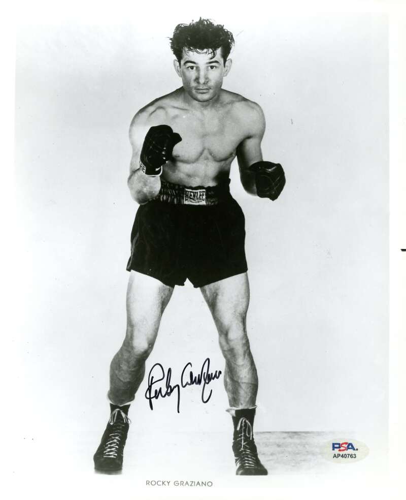 Rocky Graziano PSA DNA Autographed 8x10 Photo Signed