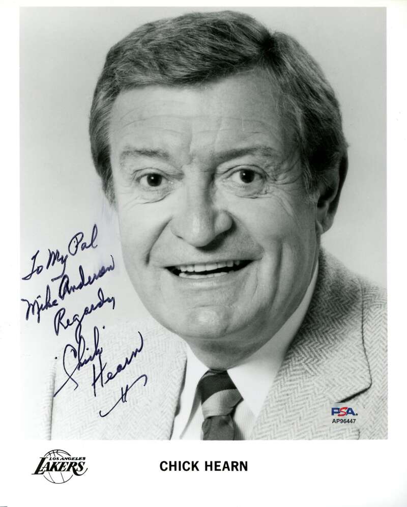 Chick Hearn PSA DNA Autograph 8x10 Photo Lakers Signed