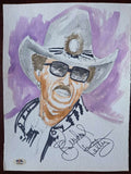 Richard Petty PSA DNA Autograph Original 9x12 Watercolor Painting Signed