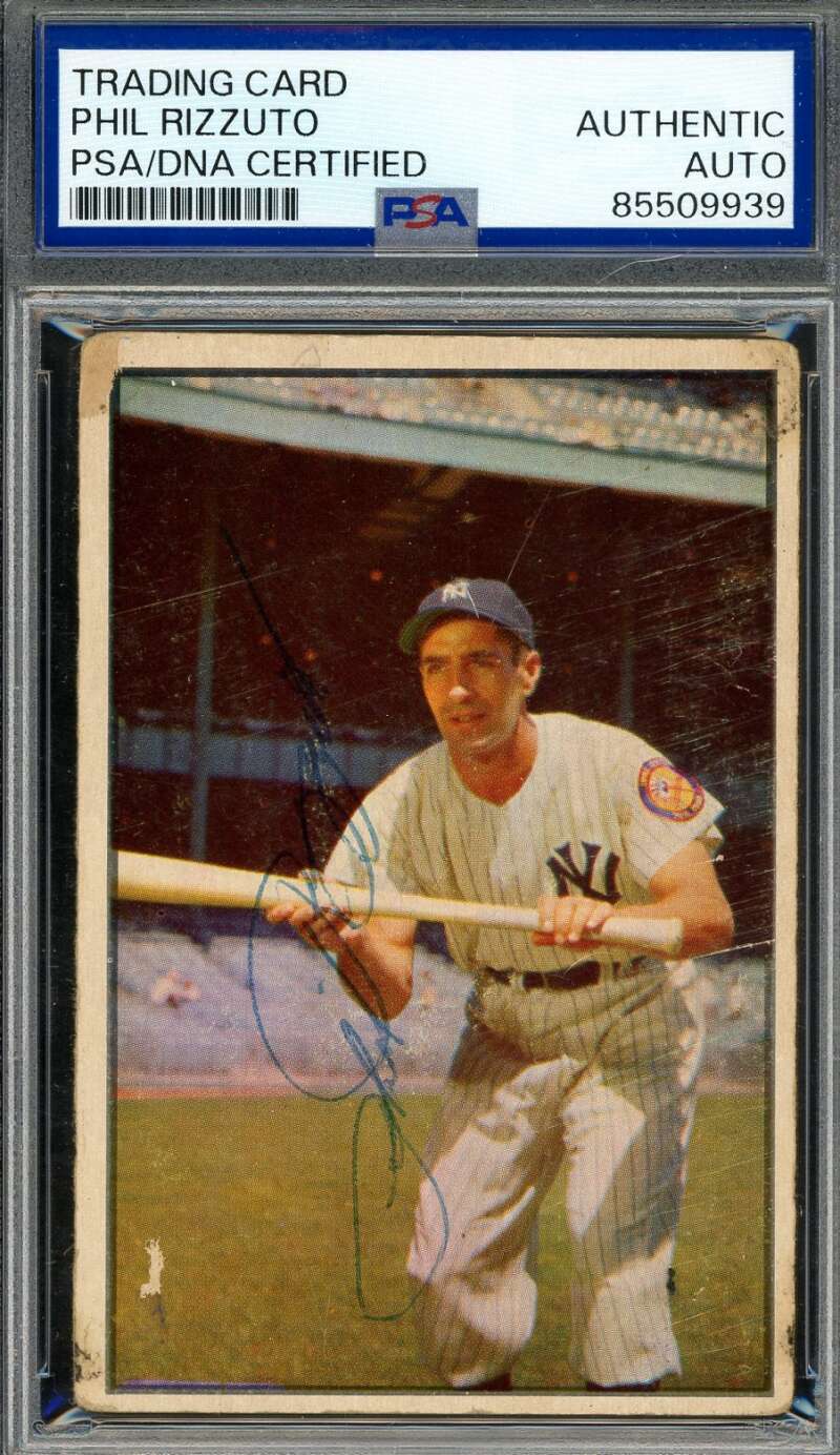 Phil Rizzuto PSA DNA Vintage Signed 1953 Bowman Autograph