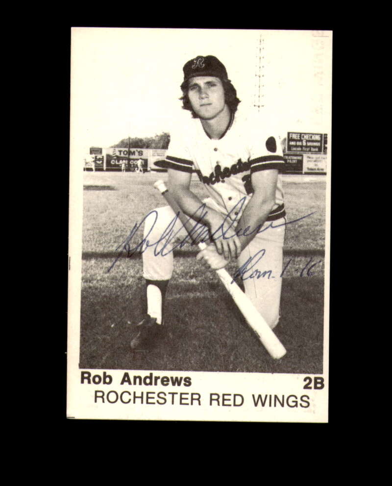 Rob Andrews Signed 1975 TCMA 1974 International League Rochester Red Wings Autograph