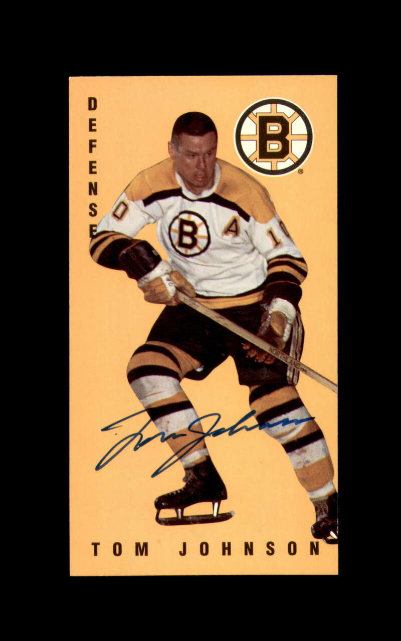 Tom Johnson Signed 1994 Parkhurst Tall Boys Boston Bruins Autograph