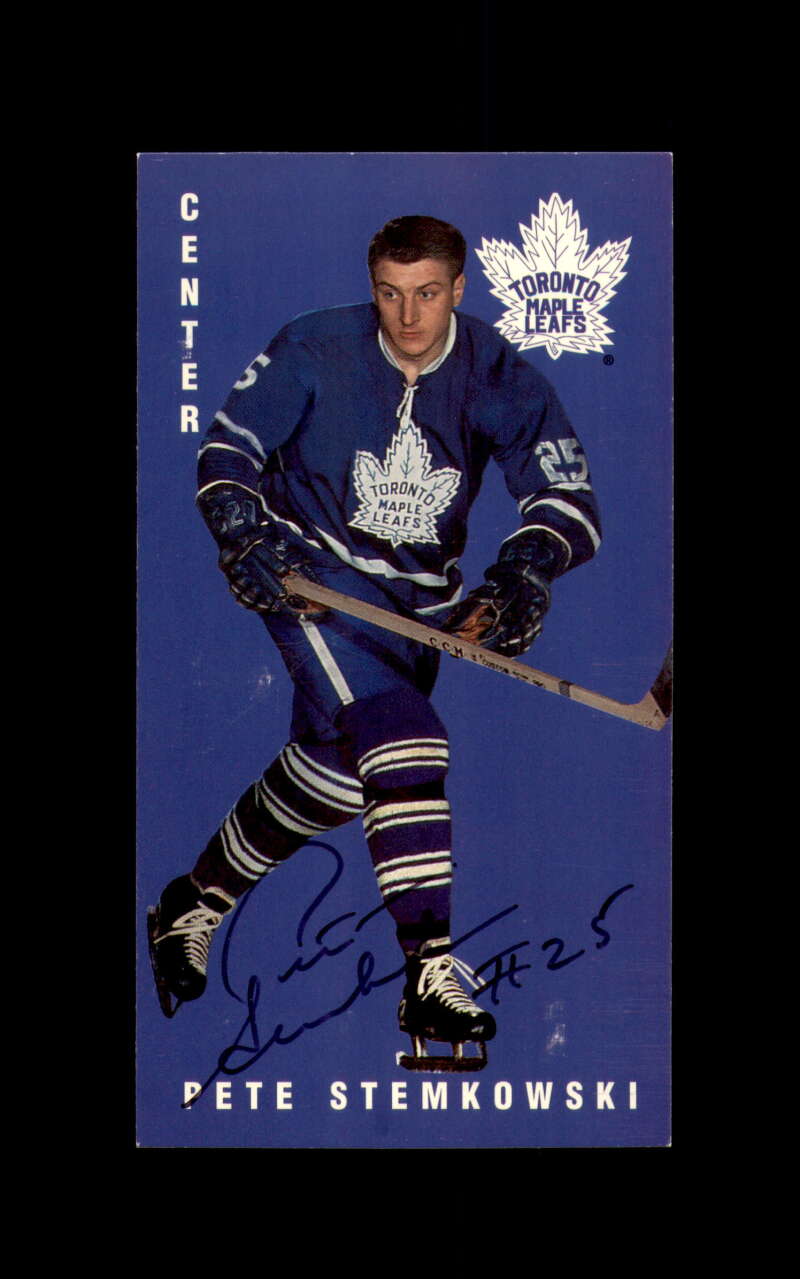 Pete Stemkowski Signed 1994 Parkhurst Tall Boys Toronto Maple Leafs Autograph